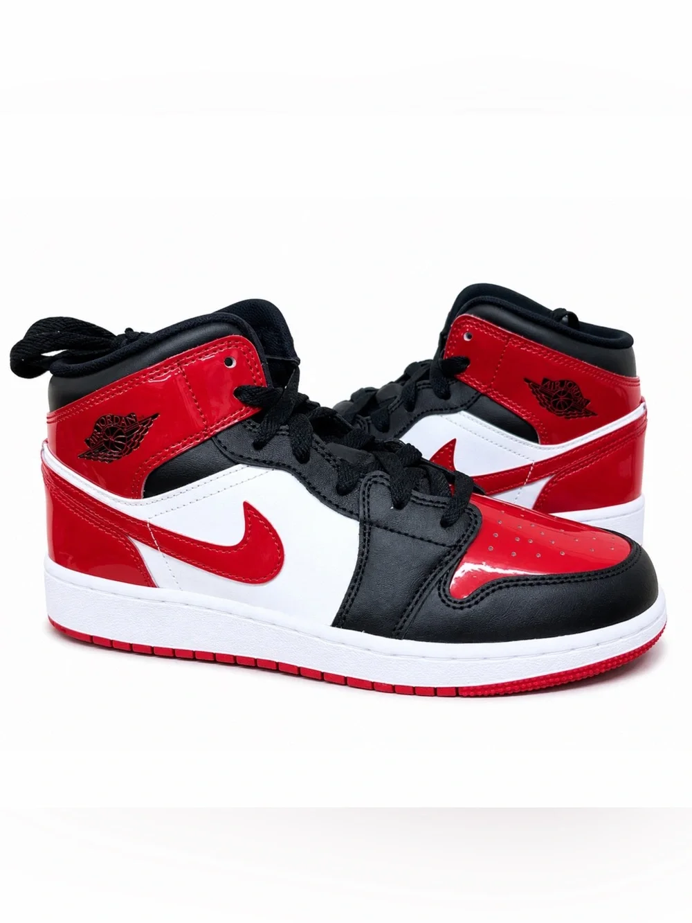 Air Jordan 1 Mid SE “Patent Bred Toe” - GS Sizes Available - (HV4399-006)
